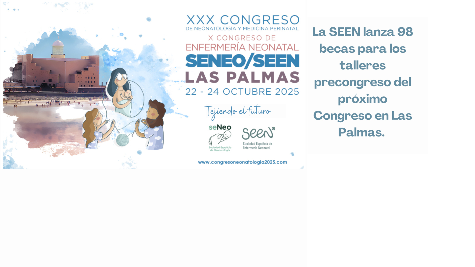 Becas para Socios de la SEEN y Residentes de Enfermería Pediátrica Destinadas a los Talleres Precongreso del X Congreso de Enfermería Neonatal Las Palmas 2025